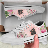 Scottish Terrier Flower Low Top Shoes For Women, Shoes For Men Custom Shoes