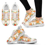 Corgi Cute Flower Sneakers Shoes For Women, Shoes For Men Sneaker Custom Shoes