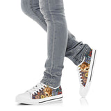 Golden Polygon Low Top Shoes For Women, Shoes For Men Custom Shoes