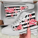 Flamingo Rose High Top Shoes For Women, Shoes For Men Custom Shoes