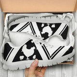 Chicken Black White Sneakers Shoes For Women, Shoes For Men Sneaker Custom Shoes