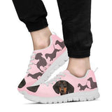 Dachshund Pink Sneakers Shoes For Women, Shoes For Men Sneaker Custom Shoes