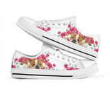 Bulldog Flower And Butterfly Low Top Shoes For Women, Shoes For Men Custom Shoes