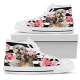 Shih Tzu Rose High Top Shoes For Women, Shoes For Men Custom Shoes