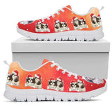 Shih Tzu Christmas Sneakers Shoes For Women, Shoes For Men Sneaker Custom Shoes