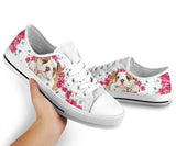 Bulldog Flowers And Butterfly Low Top Shoes For Women, Shoes For Men Custom Shoes