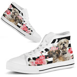 Shih Tzu Rose High Top Shoes For Women, Shoes For Men Custom Shoes