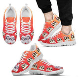 Shih Tzu Christmas Sneakers Shoes For Women, Shoes For Men Sneaker Custom Shoes