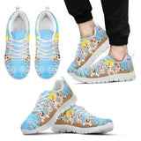 Corgi In Spring Time Petal Sneakers Shoes For Women, Shoes For Men Sneaker Custom Shoes