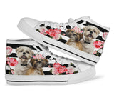 Shih Tzu Rose High Top Shoes For Women, Shoes For Men Custom Shoes