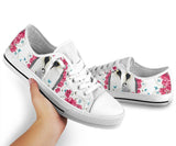 Penguin Flower And Butterfly Low Top Shoes For Women, Shoes For Men Custom Shoes