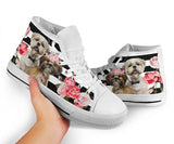 Shih Tzu Rose High Top Shoes For Women, Shoes For Men Custom Shoes