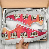Shih Tzu Christmas Sneakers Shoes For Women, Shoes For Men Sneaker Custom Shoes