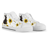 Scottish Terrier Sunflower High Top Shoes For Women, Shoes For Men Custom Shoes