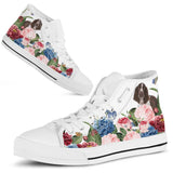 English Springer Spaniel Flower High Top Shoes For Women, Shoes For Men Custom Shoes