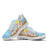 Corgi In Spring Time Petal Sneakers Shoes For Women, Shoes For Men Sneaker Custom Shoes