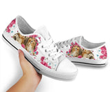 Sheltie Flower And Butterfly Low Top Shoes For Women, Shoes For Men Custom Shoes