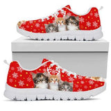 Cat Christmas Red Sneakers Shoes For Women, Shoes For Men Sneaker Custom Shoes