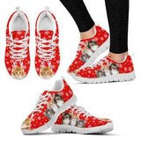 Cat Christmas Red Sneakers Shoes For Women, Shoes For Men Sneaker Custom Shoes