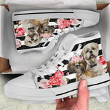 Shih Tzu Rose High Top Shoes For Women, Shoes For Men Custom Shoes