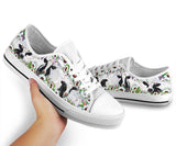 Cow Flower Low Top Shoes For Women, Shoes For Men Custom Shoes