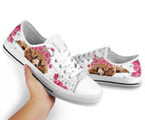 Poodle Flower And Butterfly Low Top Shoes For Women, Shoes For Men Custom Shoes