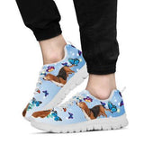 Basset Hound Butterfly Sneakers Shoes For Women, Shoes For Men Sneaker Custom Shoes