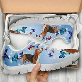 Basset Hound Butterfly Sneakers Shoes For Women, Shoes For Men Sneaker Custom Shoes