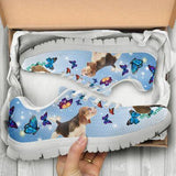 Beagle Butterfly Sneakers Shoes For Women, Shoes For Men Sneaker Custom Shoes