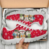 Penguin Christmas Red Sneakers Shoes For Women, Shoes For Men Sneaker Custom Shoes