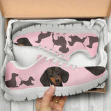 Dachshund Pink Sneakers Shoes For Women, Shoes For Men Sneaker Custom Shoes