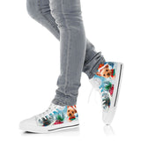 Yorkshire Terrier In Xmas High Top Shoes For Women, Shoes For Men Custom Shoes