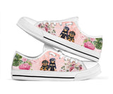 Rottweiler Flower Low Top Shoes For Women, Shoes For Men Custom Shoes