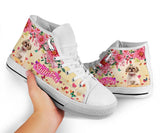 Cute Shih Tzu Flower High Top Shoes For Women, Shoes For Men Custom Shoes