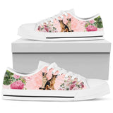 German Shepherd Flower Low Top Shoes For Women, Shoes For Men Custom Shoes
