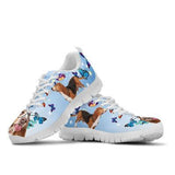 Basset Hound Butterfly Sneakers Shoes For Women, Shoes For Men Sneaker Custom Shoes