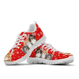 Cat Christmas Red Sneakers Shoes For Women, Shoes For Men Sneaker Custom Shoes