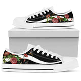 Hummingbird Embroidery Rose Low Top Shoes For Women, Shoes For Men Custom Shoes