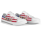 Penguin White Flag Low Top Shoes For Women, Shoes For Men Custom Shoes