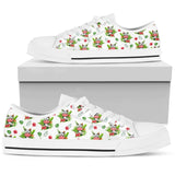 Cow Leaf Flower Low Top Shoes For Women, Shoes For Men Custom Shoes
