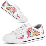Chihuahua Flower And Butterfly Low Top Shoes For Women, Shoes For Men Custom Shoes