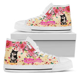 Cute Chihuahua Flower High Top Shoes For Women, Shoes For Men Custom Shoes