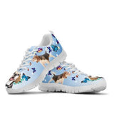 Beagle Butterfly Sneakers Shoes For Women, Shoes For Men Sneaker Custom Shoes