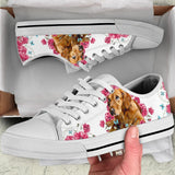 Golden Retriver Flower And Butterfly Low Top Shoes For Women, Shoes For Men Custom Shoes