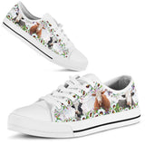 Cute Cow Flower Low Top Shoes For Women, Shoes For Men Custom Shoes