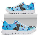 Dachshund And Butterflies Sneakers Shoes For Women, Shoes For Men Sneaker Custom Shoes