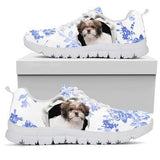 Shih Tzu Flowers Sneakers Shoes For Women, Shoes For Men Sneaker Custom Shoes