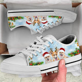 Corgi Lovely Christmas Low Top Shoes For Women, Shoes For Men Custom Shoes