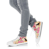 Cute Pitbull Flower High Top Shoes For Women, Shoes For Men Custom Shoes