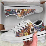 Basset Hound Polygon Low Top Shoes For Women, Shoes For Men Custom Shoes
